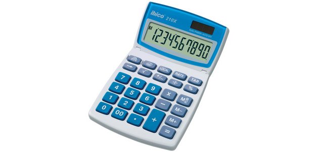 Calculatrice de bureau 210X, écran LCD 10 chiffres