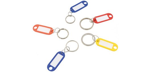 Metal key rings, in bag