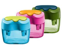 Taille-crayon à 2 trous, en plastique, ovale