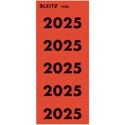 Etiquette imprimée pour classeur 'Année 2025', rouge