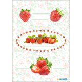 Étiquette de confiture Couronnes de fruits, 76 x 35 mm