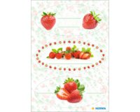 Etiquette de confiture Couronnes de fruits, 76 x 35 mm