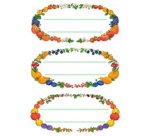 Étiquette de cuisine Corbeille de fruits, 76x35 mm