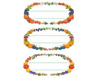 Étiquette de cuisine Corbeille de fruits, 76x35 mm