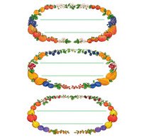 Étiquette de cuisine Corbeille de fruits, 76x35 mm