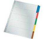 Intercalaires en carton mylar, blanc, A4, gris, 5