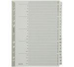 Intercalaires, mylar, carton, A-Z, A4, 20 touches,gris
