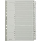 Intercalaires, mylar, carton, A-Z, A4, 20 touches,gris