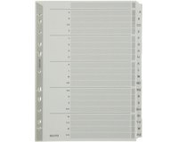 Tabbladen, karton met mylar, A-Z, A4, 20 tabs, grijs
