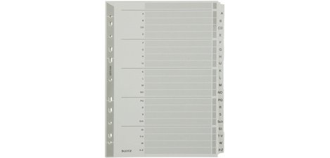 <div>Dividers, mylar, cardboard, A-Z, A4, 20 tabs, gray</div>