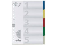 Plastic tabbladen, A4,  PP, 5 tabs