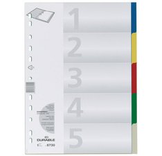 Plastic tabbladen, A4,  PP, 5 tabs