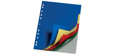 Intercalaires A4 polypropylène coloré Durable 20 onglets neutres multicolores - 1 jeu