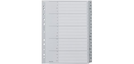 Intercalaires en plastique, A-Z, format A4 extra large