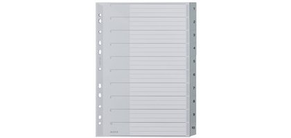 Intercalaires en plastique, numéroté, format A4 extra
