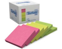 Bloc-notes repositionnable, 51 x 38 mm, assorti fluo