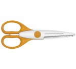 Ciseaux cranteurs , découpe forme coloniale, bleu