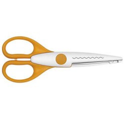 Ciseaux cranteurs , découpe forme coloniale, bleu