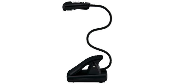 Lampe de lecture LED avec clip, mobile, 1 LED, noir