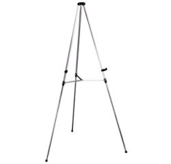 Présentoir téléscopique pour tableau, aluminium blanc
