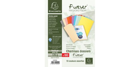 Standardhefter 170 Exacompta Forever® 24 x 32 cm sortierte Farben - Paket mit 50
