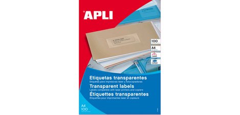 Etiquettes adresse transparentes, 210 x 297 mm