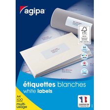 Etiquette universelle, 105 x 72 mm, coins droits