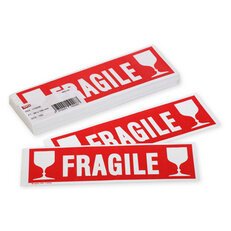 Waarschuwingsetiket "FRAGILE", wit opschrift