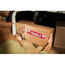 Waarschuwingsetiket "FRAGILE", wit opschrift