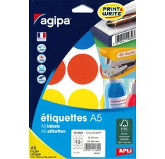 Pastille de couleur, diamètre: 24 mm, rond, noir