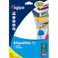 Etiquette adresse jet d'encre, laser et copieur 9 x 13 mm Agipa blanche - Pochette de 3024