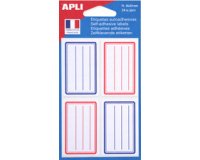 Etiquettes pour livre, rouge/bleu, 36 x 56 mm, lignées