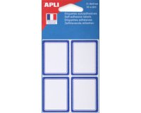 Etiquettes pour livre, 33 x 53 mm, lignées, blanc/bleu