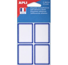 Etiquettes pour livre, 33 x 53 mm, lignées, blanc/bleu