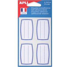 Etiquettes pour livre, 36 x 56 mm, lignées, blanc/bleu