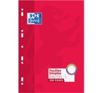 Feuilles simples perforées, 170 x 220 mm, séyès