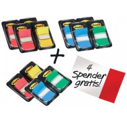 Pack 8 distribuidores marca-páginas plásticos Post-it + 4 gratuitos