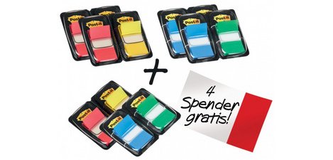 Pack 8 distribuidores marca-páginas plásticos Post-it + 4 gratuitos