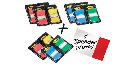Pack 8 distribuidores marca-páginas plásticos Post-it + 4 gratuitos
