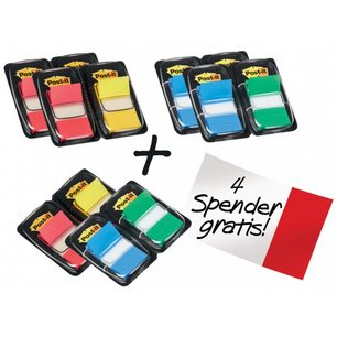 Pack 8 distribuidores marca-páginas plásticos Post-it + 4 gratuitos