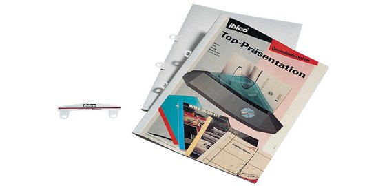 Bande de classement pour reliure thermique, PVC, blanc