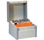 Boîte à fiches, A6 portrait, peinte en gris