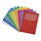 Paquet de 25 chemises à fenêtre Forever 130g/m2 - coloris pastel assortis - 22x31cm - Couleurs assorties