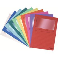 Paquet de 25 chemises à fenêtre Forever 130g/m2 - coloris pastel assortis - 22x31cm - Couleurs assorties