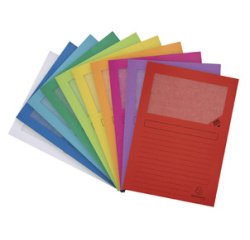 FOREVER® Pak van 25 venstermappen 120g/m2 - 22x31cm voor A4 - Geassorteerd