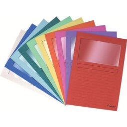 Paquet de 25 chemises à fenêtre Forever 130g/m2 - coloris pastel assortis - 22x31cm - Couleurs assorties