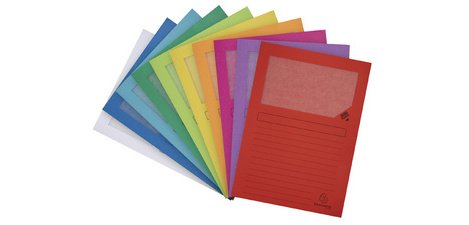 Packung mit 25 Fenstermappen Forever 130g, 22x31 cm für DIN A4, plastikfrei - Farben sortiert