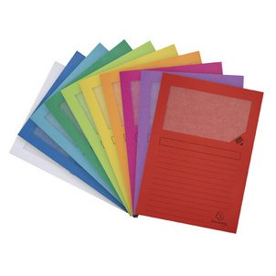 Packung mit 25 Fenstermappen Forever 130g, 22x31 cm für DIN A4, plastikfrei - Farben sortiert