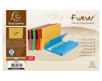 Packung mit 50 Aktenmappen mit Verschlußkappe, Recycling-Karton 290g, 24x32cm für DIN A4, Forever