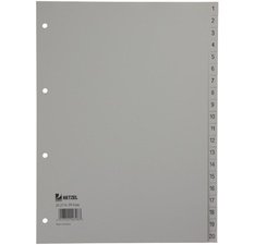 Intercalaires en plastique, chiffres, A4, 1-52, PP